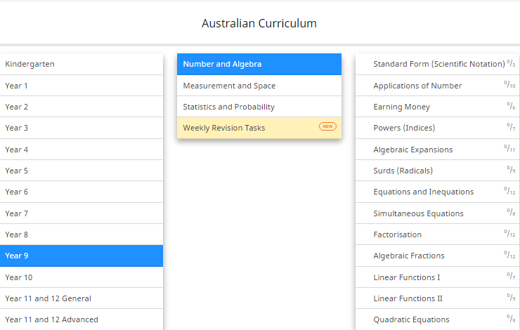 Return to default curriculum